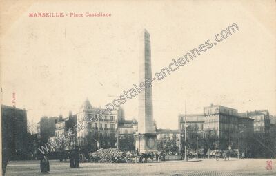 Carte postale ancienne Place Castellane — Marseille (Bouches-du-Rhône)