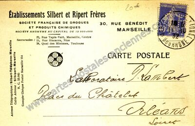 Carte postale ancienne Établissements Silbert et Ripert Frères — Marseille (Bouches-du-Rhône)