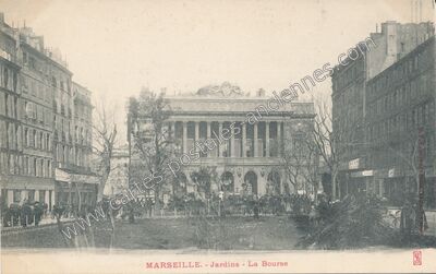 Carte postale ancienne Jardins - La Bourse — Marseille (Bouches-du-Rhône)
