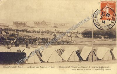 Carte postale ancienne Campement Hindou au Champ de Courses — Marseille (Bouches-du-Rhône)