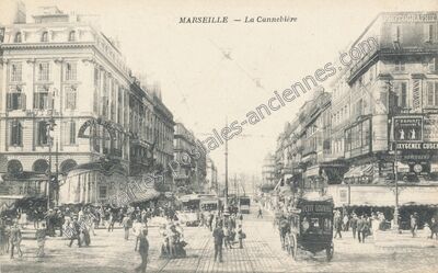 Carte postale ancienne La Cannebière — Marseille (Bouches-du-Rhône)
