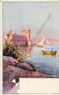 Carte postale ancienne Fort St-Jean — Marseille (Bouches-du-Rhône)