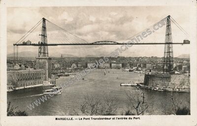 Carte postale ancienne Le Pont Transbordeur et l'entrée du Port — Marseille (Bouches-du-Rhône)