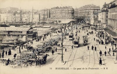 Carte postale ancienne Le quai de la Fraternité — Marseille (Bouches-du-Rhône)