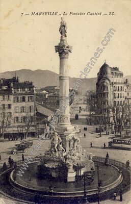 Carte postale ancienne La Fontaine Cantini — Marseille (Bouches-du-Rhône)