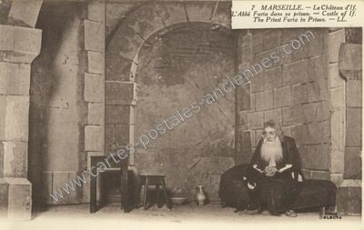 Carte postale ancienne Le Château d'If. L'Abbé Faria dans sa prison — Marseille (Bouches-du-Rhône)