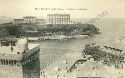 Carte postale ancienne Le Pharo. - Ecole de Médecine — Marseille (Bouches-du-Rhône)
