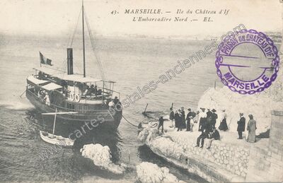 Carte postale ancienne Île du Château d'If, l'Embarcadère Nord — Marseille (Bouches-du-Rhône)