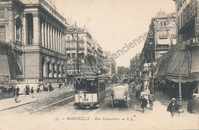 Carte postale ancienne Rue Cannebière — Marseille (Bouches-du-Rhône)
