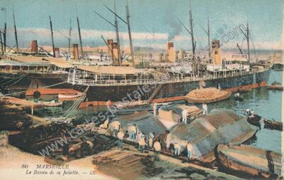 Carte postale ancienne Le Bassin de la Joliette — Marseille (Bouches-du-Rhône)
