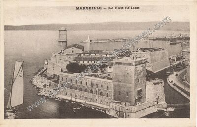 Carte postale ancienne Le Fort St Jean — Marseille (Bouches-du-Rhône)