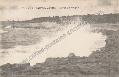 Carte postale ancienne Effet de Vague — Sausset-les-Pins (Bouches-du-Rhône)