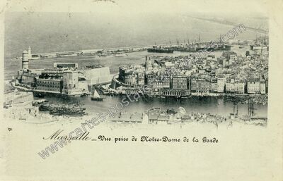 Carte postale ancienne Vue prise de Notre-Dame de la Garde — Marseille (Bouches-du-Rhône)