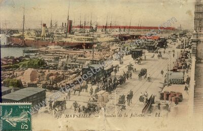 Carte postale ancienne Bassins de la Joliette — Marseille (Bouches-du-Rhône)