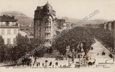 Carte postale ancienne L'Avenue du Prado vue de la Place Castellane — Marseille (Bouches-du-Rhône)
