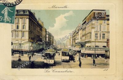 Carte postale ancienne La Cannebière — Marseille (Bouches-du-Rhône)