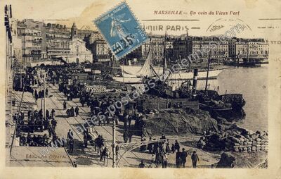 Carte postale ancienne Un coin du Vieux Port — Marseille (Bouches-du-Rhône)