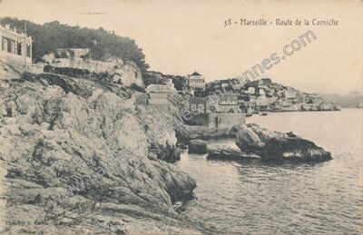 Carte postale ancienne Route de la Corniche — Marseille (Bouches-du-Rhône)