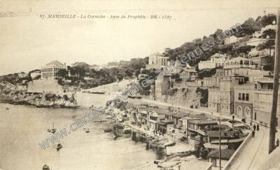 Carte postale ancienne La Corniche - Anse du Prophète — Marseille (Bouches-du-Rhône)