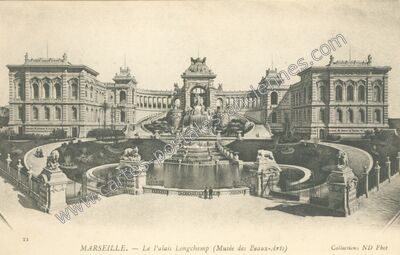 Carte postale ancienne Le Palais Longchamp (Musée des Beaux-Arts) — Marseille (Bouches-du-Rhône)