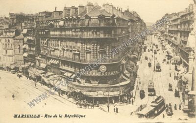 Carte postale ancienne Rue de la République — Marseille (Bouches-du-Rhône)