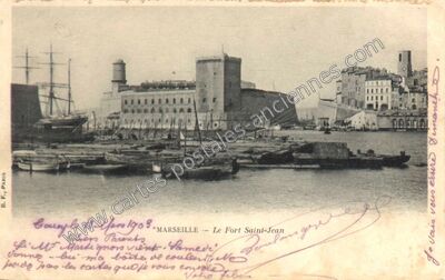 Carte postale ancienne Le Fort Saint-Jean — Marseille (Bouches-du-Rhône)