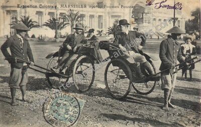 Carte postale ancienne Exposition Coloniale. Pousses Pousses — Marseille (Bouches-du-Rhône)