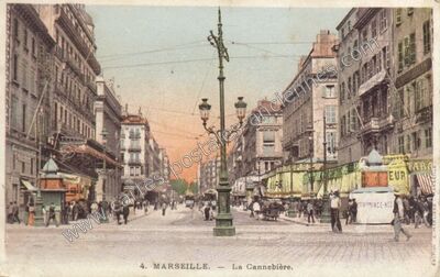 Carte postale ancienne La Cannebière — Marseille (Bouches-du-Rhône)