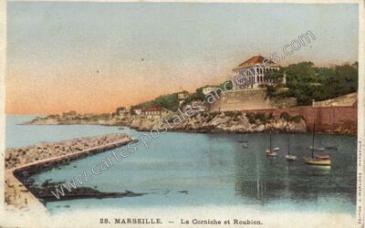 Carte postale ancienne La Corniche et Roubion — Marseille (Bouches-du-Rhône)