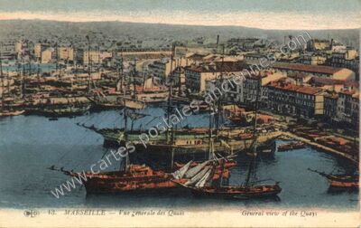 Carte postale ancienne Vue générale des Quais — Marseille (Bouches-du-Rhône)