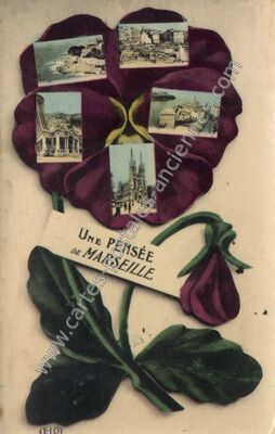 Carte postale ancienne Une pensée — Marseille (Bouches-du-Rhône)