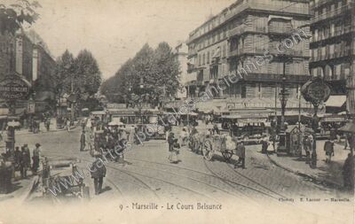 Carte postale ancienne Le Cours Belsunce — Marseille (Bouches-du-Rhône)