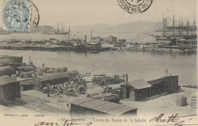 Carte postale ancienne L'Entrée du Bassin de la Joliette — Marseille (Bouches-du-Rhône)