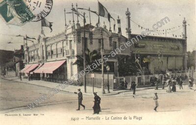 Carte postale ancienne Le Casino de la Plage — Marseille (Bouches-du-Rhône)