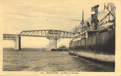 Carte postale ancienne Le Pont de Caronte — Martigues (Bouches-du-Rhône)