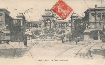Carte postale ancienne Le Palais Longchamp — Marseille (Bouches-du-Rhône)