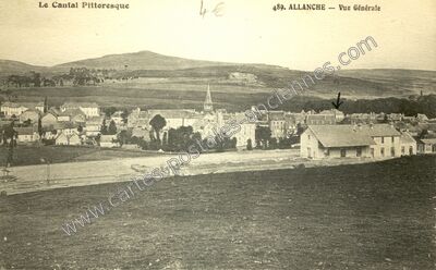 Carte postale ancienne Vue Générale — Allanche (Cantal)