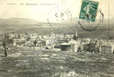 Carte postale ancienne Vue Générale, n° 1 — Allanche (Cantal)