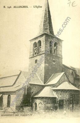 Carte postale ancienne L'Eglise — Allanche (Cantal)