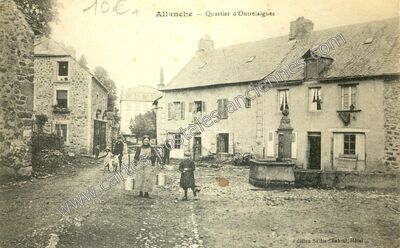 Carte postale ancienne Quartier d'Outrejaigues — Allanche (Cantal)