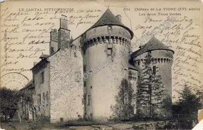 Carte postale ancienne Chateau de la Vigne — Ally (Cantal)