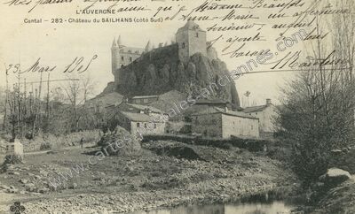 Carte postale ancienne Chateau de Sailhans — Andelat (Cantal)