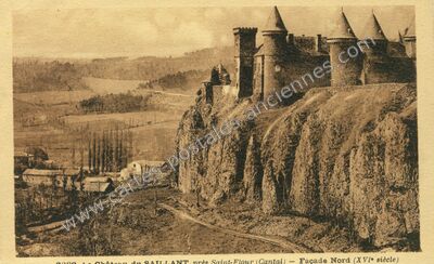 Carte postale ancienne Chateau de Saillant — Andelat (Cantal)