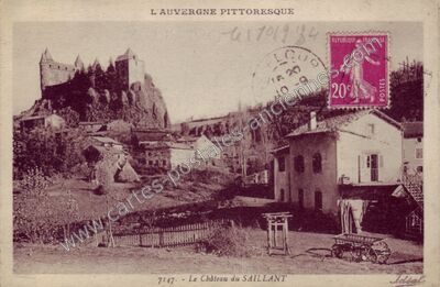 Carte postale ancienne Chateau du Saillant — Andelat (Cantal)