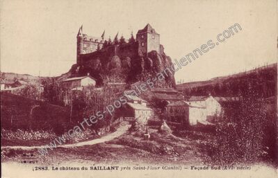 Carte postale ancienne Chateau du Saillant — Andelat (Cantal)