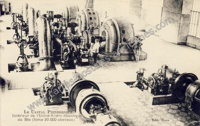 Carte postale ancienne Usine du Bes — Anterrieux (Cantal)