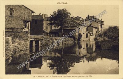 Carte postale ancienne Bords de la Jordanne, vieux quartiers de l'Ile — Aurillac (Cantal)