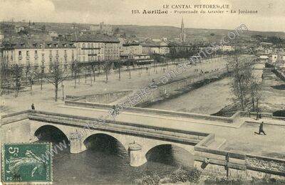 Carte postale ancienne Promenade du Gravier - La Jordanne — Aurillac (Cantal)