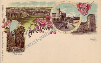 Carte postale ancienne Souvenir d'Aurillac — Aurillac (Cantal)