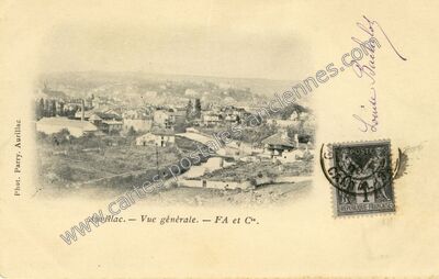 Carte postale ancienne Vue générale — Aurillac (Cantal)